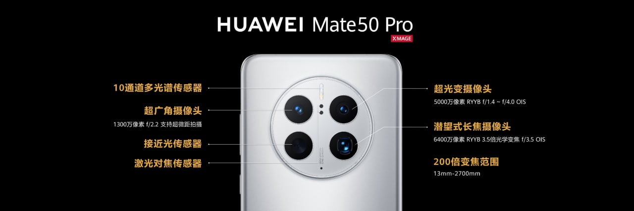 Huawei anuncia su Mate 50 Pro con cámara de apertura variable y Snapdragon  8+ Gen