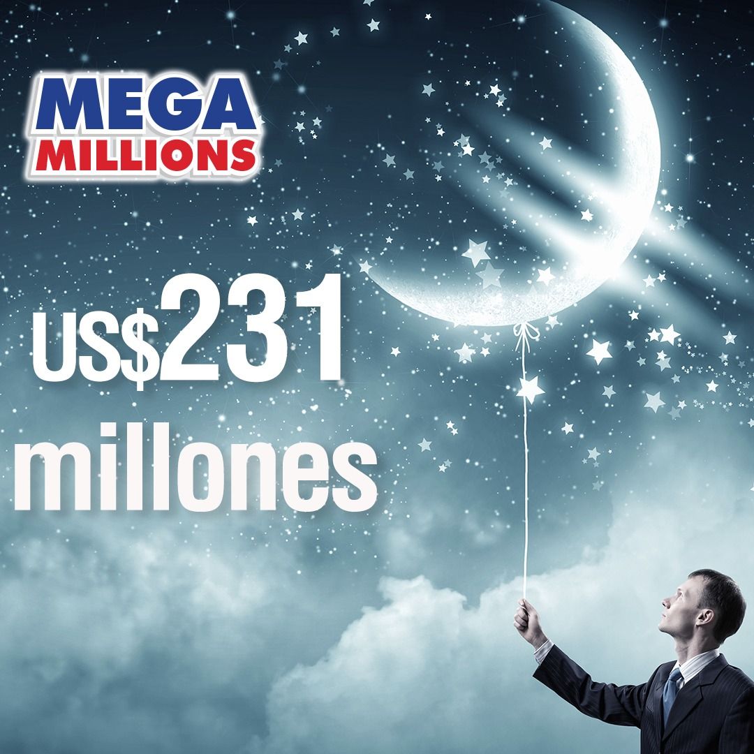 Con MEGA MILLIONS puedes Llevarte US $231 millones con The Lotter