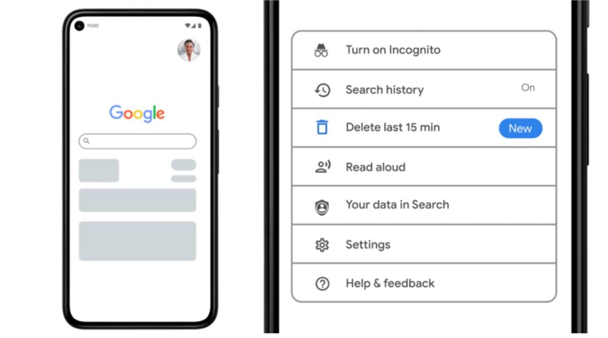 Google ya permite eliminar los últimos 15 minutos del historial de búsqueda