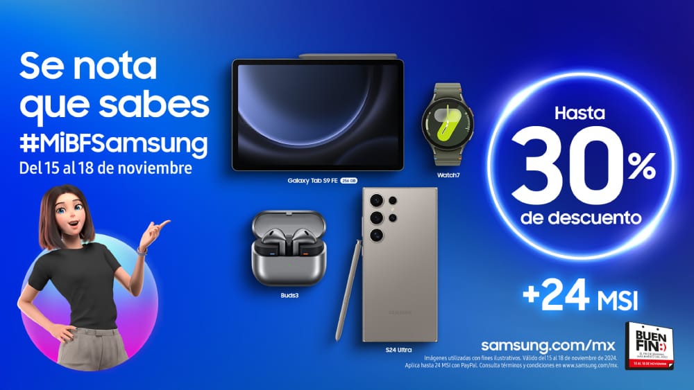 Ofertas del buen fin de Samsung, hasta el 30% de descuento