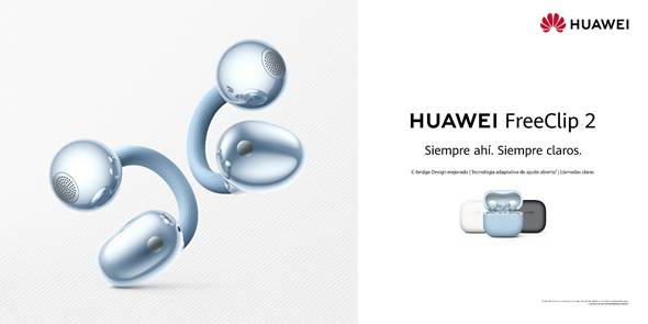 Los HUAWEI FreeClip 2 te permiten escuchar más de 750 canciones con una sola carga