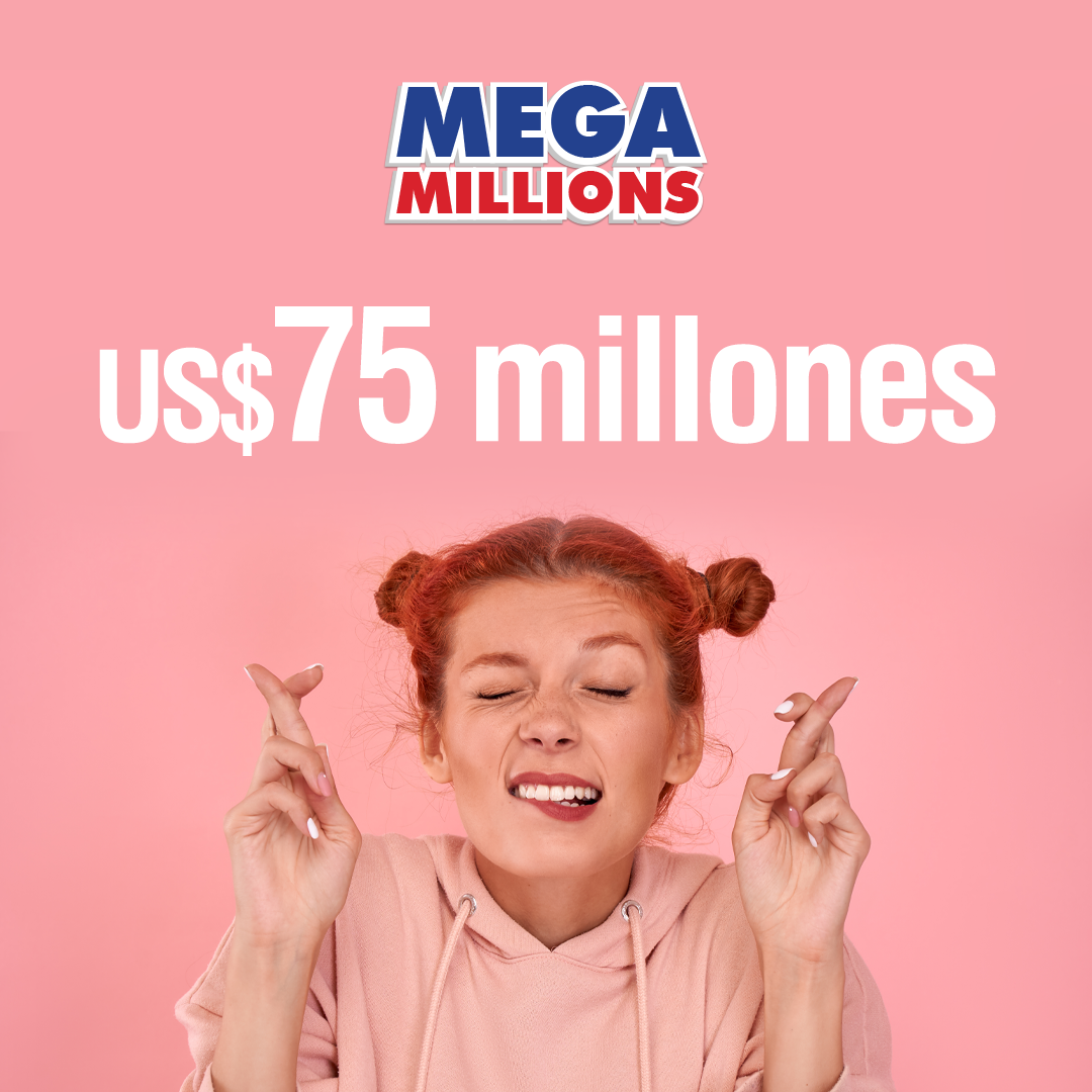 Con MEGA MILLIONS puedes Llevarte US$75 millones con The Lotter