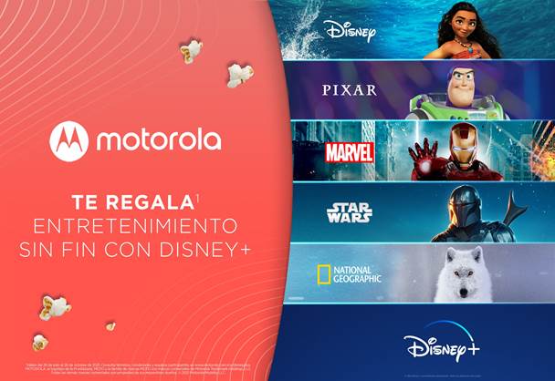 Motorola México obsequia suscripción de Disney+ a sus consumidores